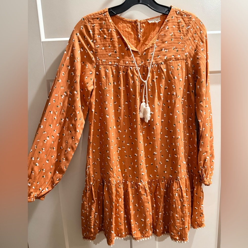 Hayden Terracotta Floral Long Sleeve Dress